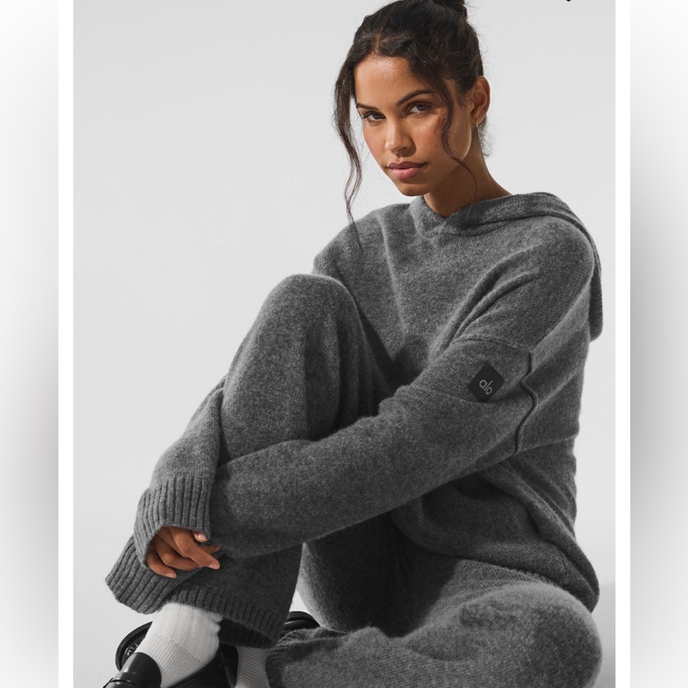 Alo Yoga NWT New Class Cashmere Hoodie Platinum Grey Size S Kangaroo pocket